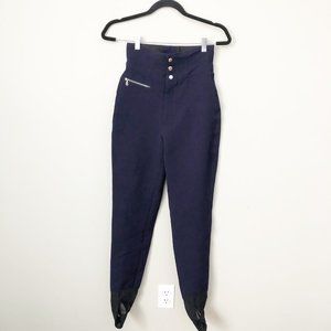 Bogner vintage stirrup navy blue high rise pants size 6 long